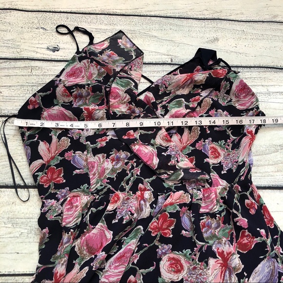 Adelyn Rae blue floral criss cross maxi dress L - Picture 7 of 8